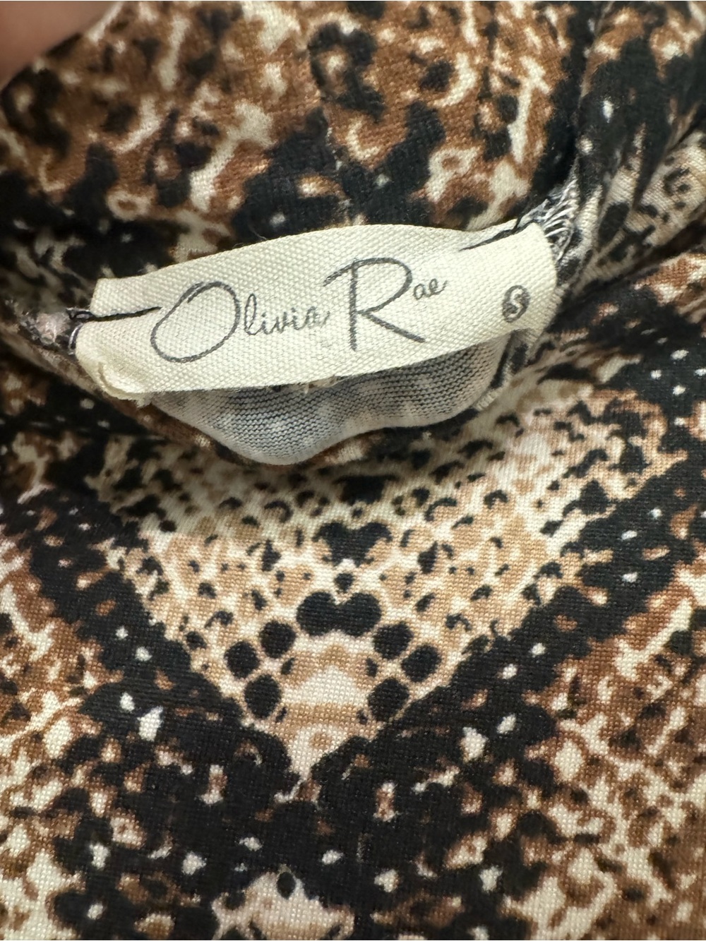 Olivia Rae Leopard Print Blouse in Brown, Black, and Cream